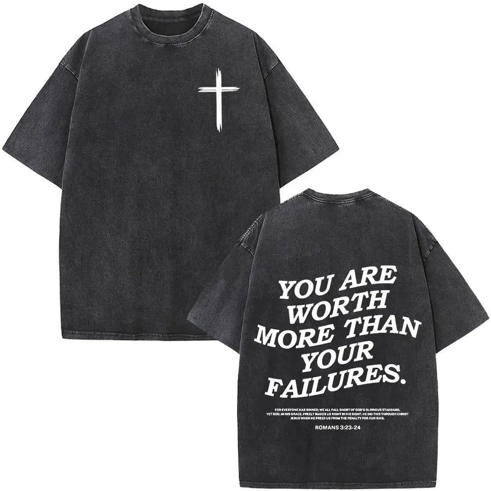 Jesus Is King Christian Graphic Vintage Washed T Shirt Fashion Hip Hop Short Sleeve T-shirts Men Women Cotton Casual T-shirt Top