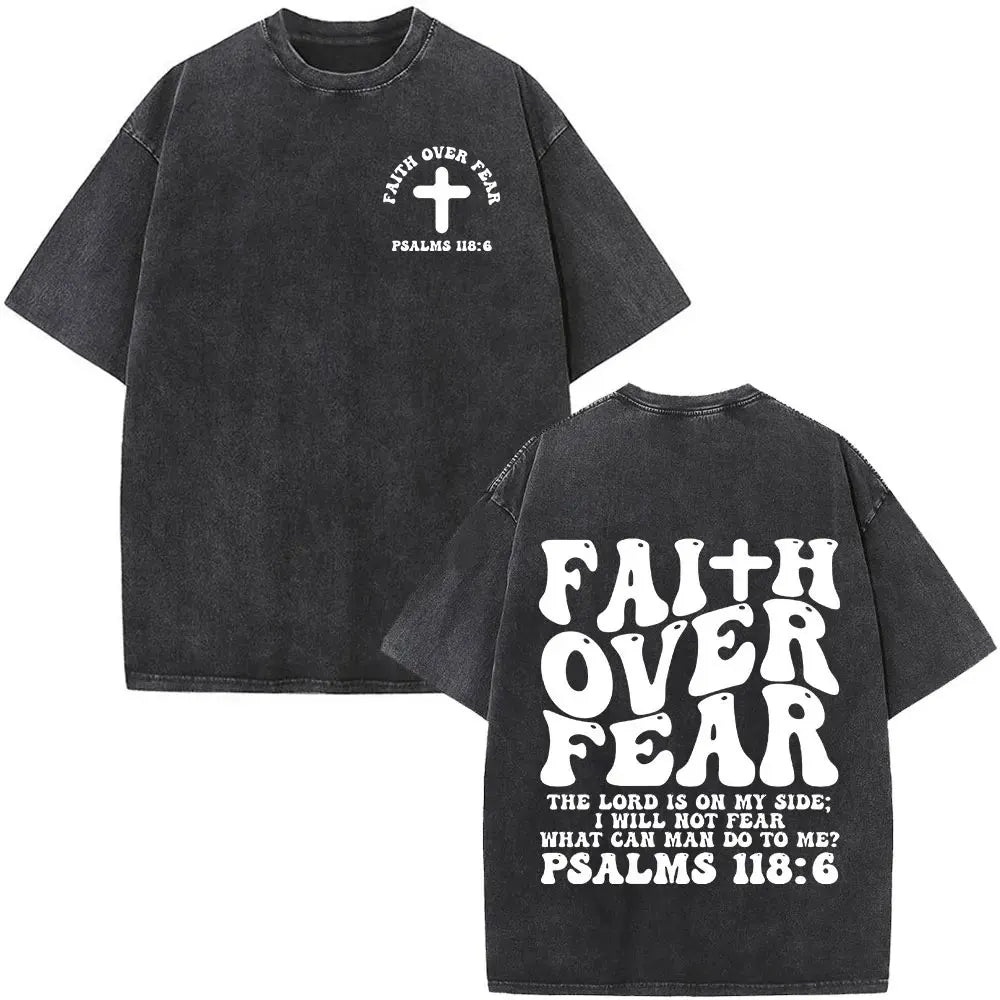 Jesus Is King Christian Graphic Vintage Washed T Shirt Fashion Hip Hop Short Sleeve T-shirts Men Women Cotton Casual T-shirt Top