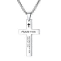 Christian Bible Verse Cross Pendant Necklace Stainless Steel Religious Scripture Prayer Jewelry Gifts