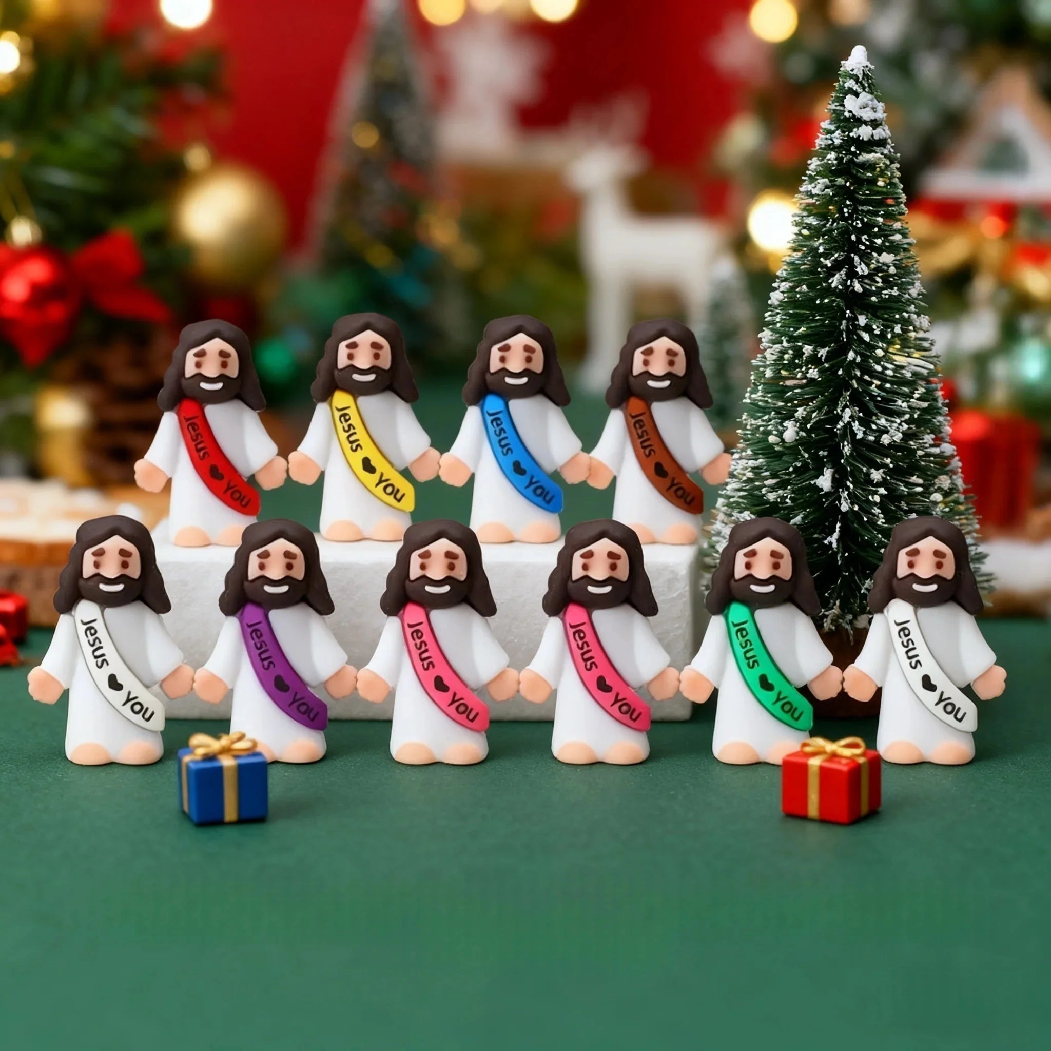 10-50PC Mini Jesus Statue Set Decor Easter Cartoon Jesus Toys Festive Party Scene Decor Room Tabletop Figurines Easter Gifts