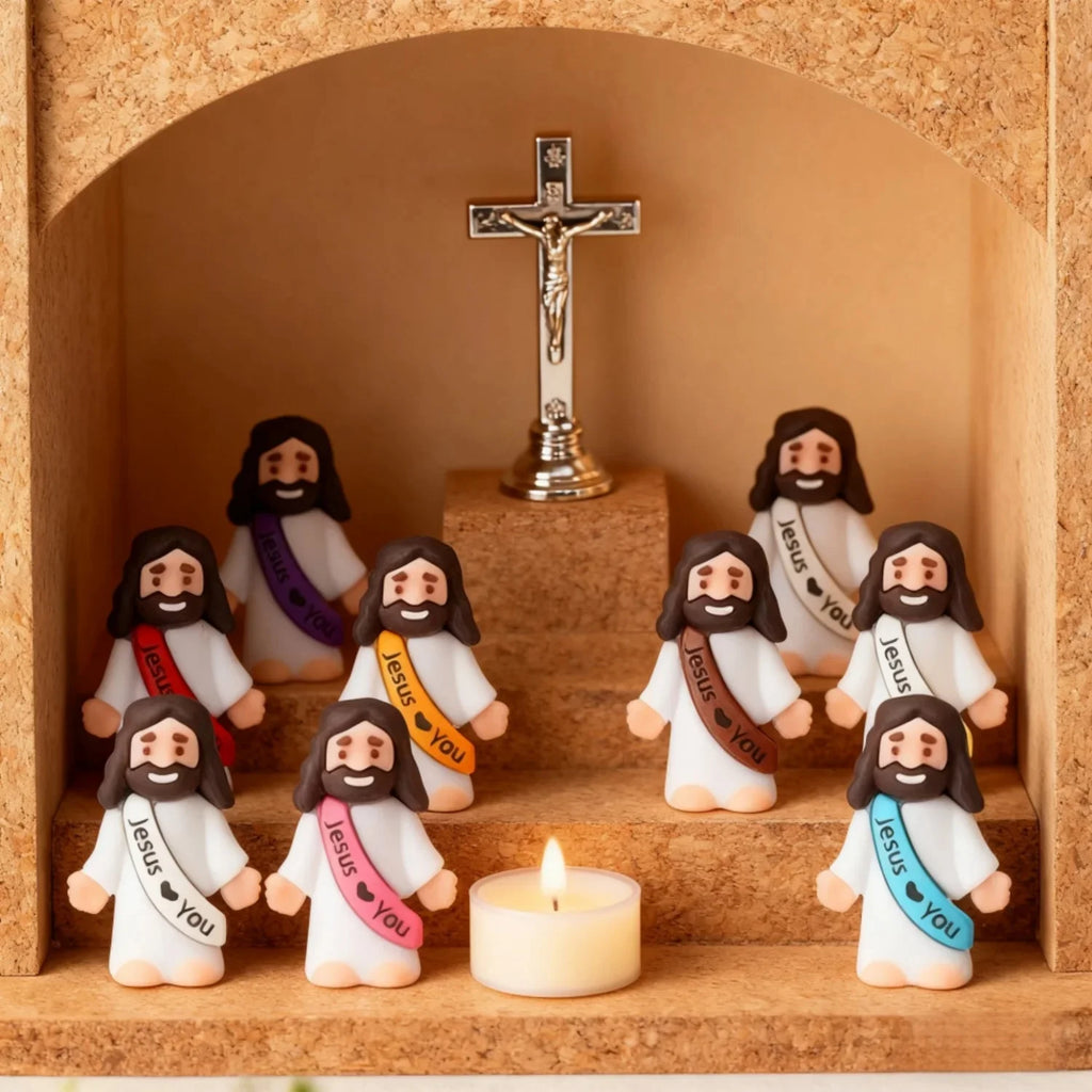 10-50PC Mini Jesus Statue Set Decor Easter Cartoon Jesus Toys Festive Party Scene Decor Room Tabletop Figurines Easter Gifts
