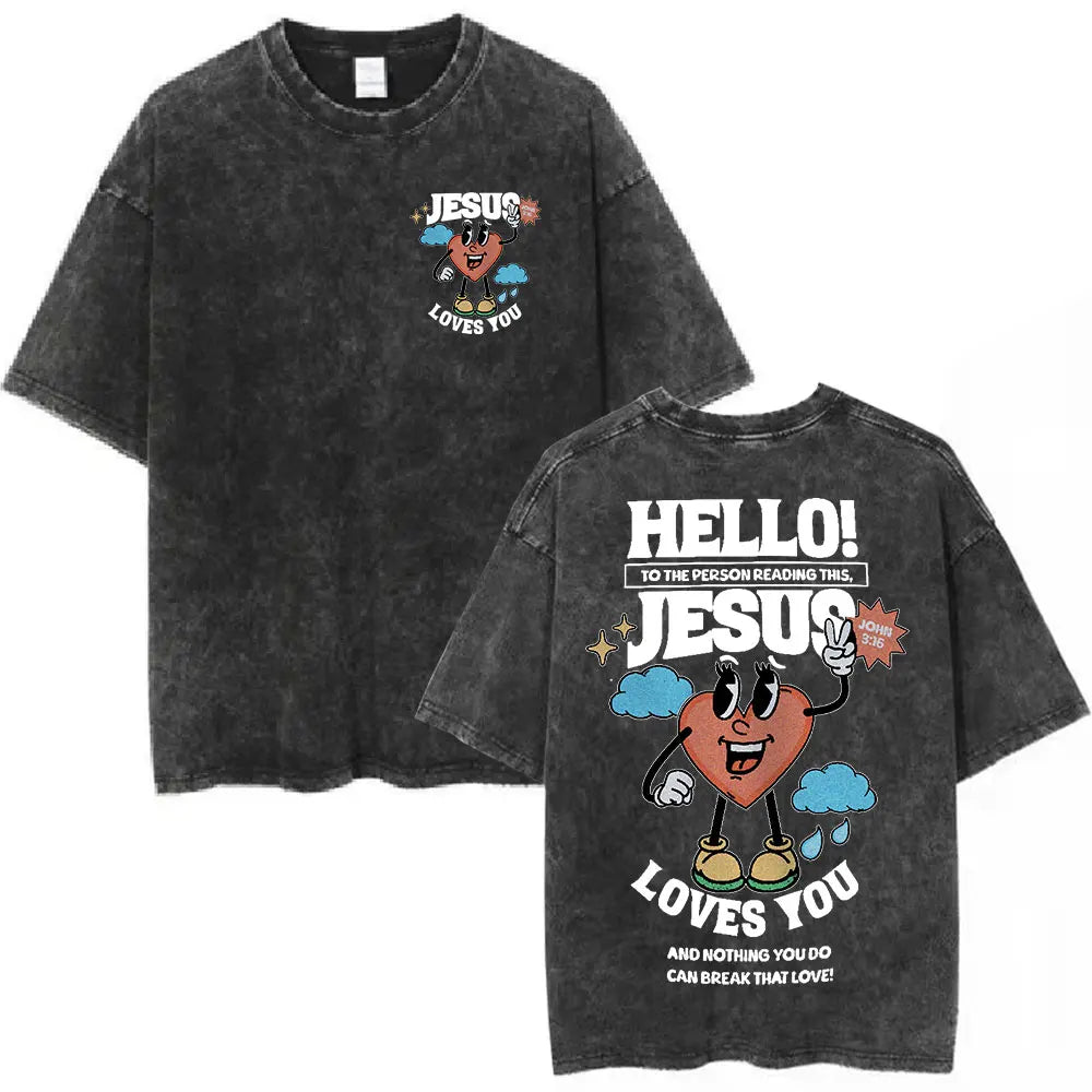 Salvation Jesus Paid It All Vintage Washed T Shirts Christian Bible Verse T-shirt Mens Women Fashion Oversized Cotton T-shirts