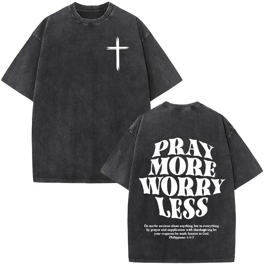 Jesus Is King Christian Graphic Vintage Washed T Shirt Fashion Hip Hop Short Sleeve T-shirts Men Women Cotton Casual T-shirt Top
