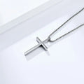 Titanium Steel Jesus Cross Necklace Men Women Bible Verse Spiritual Necklace for Men Jewelry Halloween Christmas Gifts