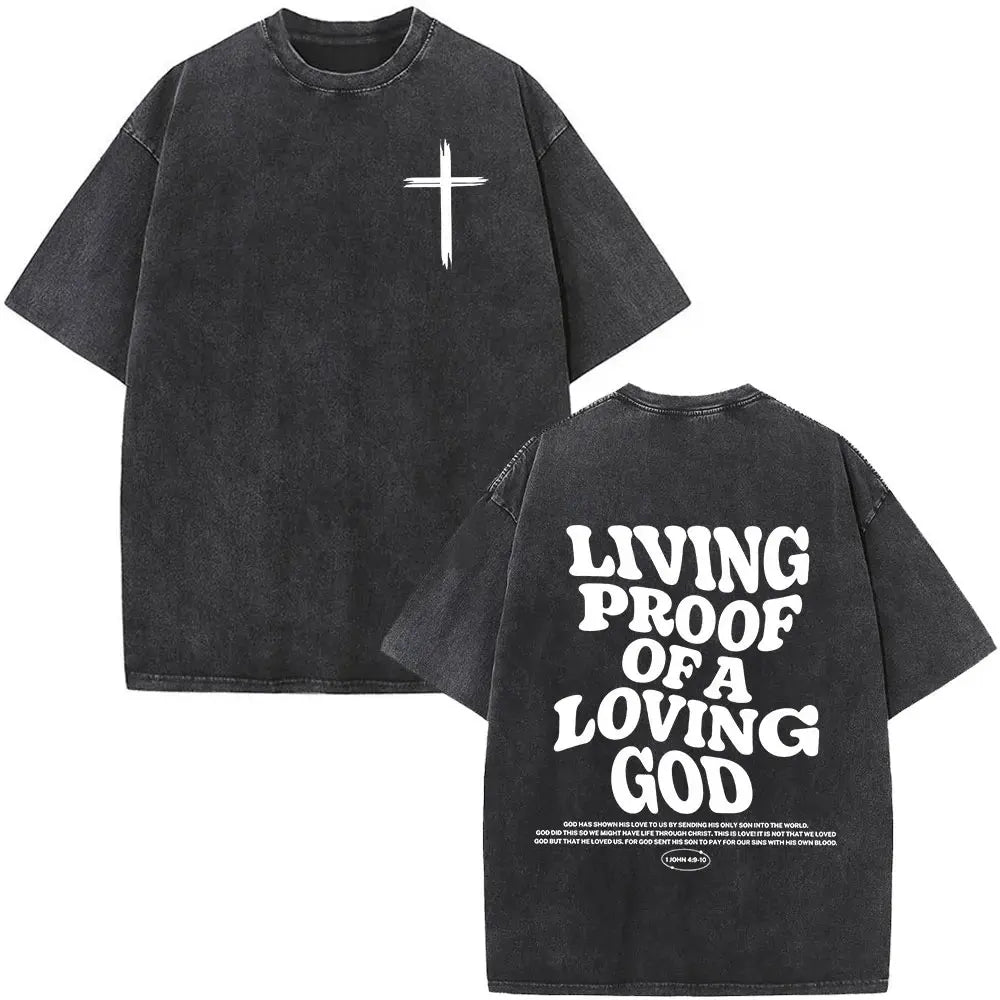 Jesus Is King Christian Graphic Vintage Washed T Shirt Fashion Hip Hop Short Sleeve T-shirts Men Women Cotton Casual T-shirt Top