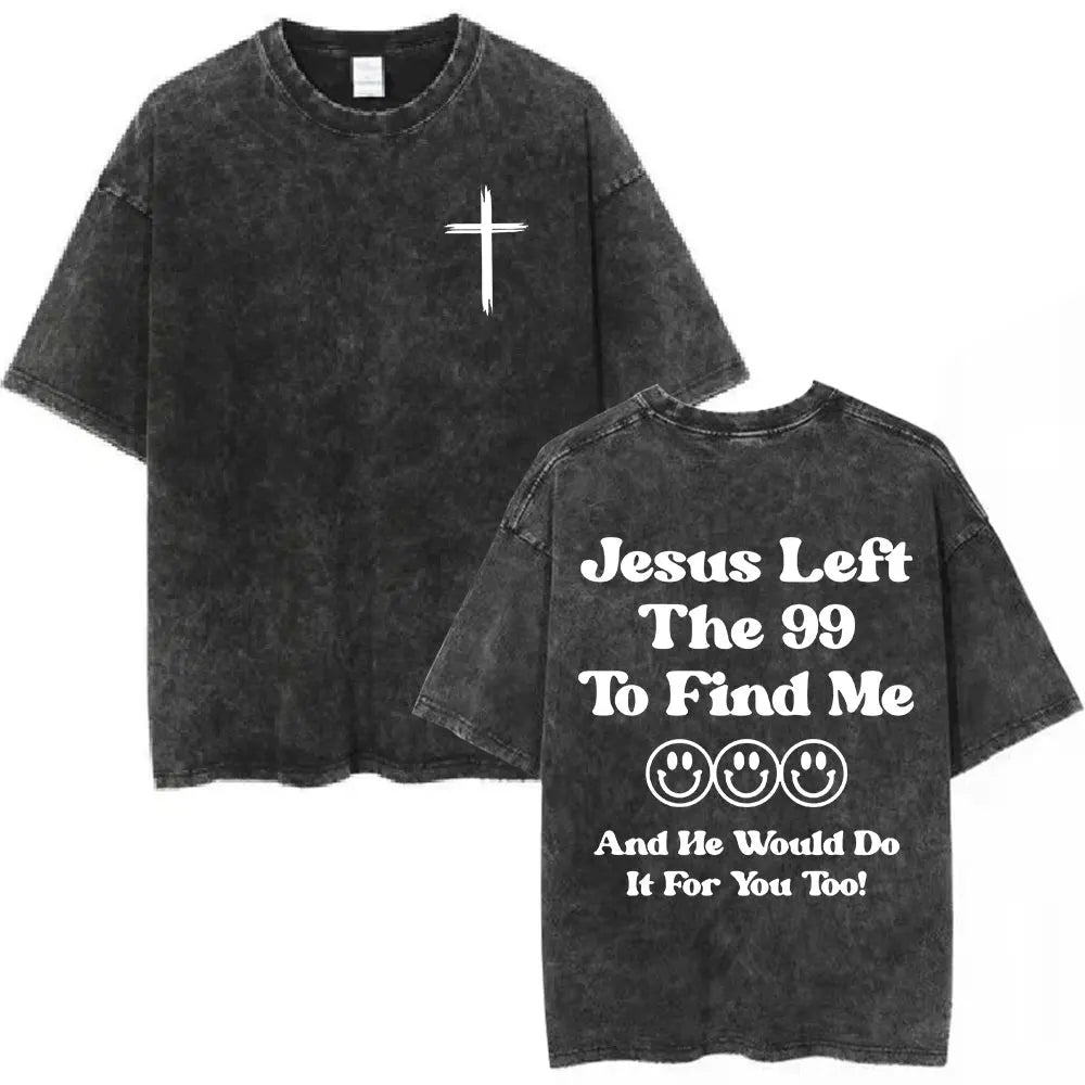 Salvation Jesus Paid It All Vintage Washed T Shirts Christian Bible Verse T-shirt Mens Women Fashion Oversized Cotton T-shirts