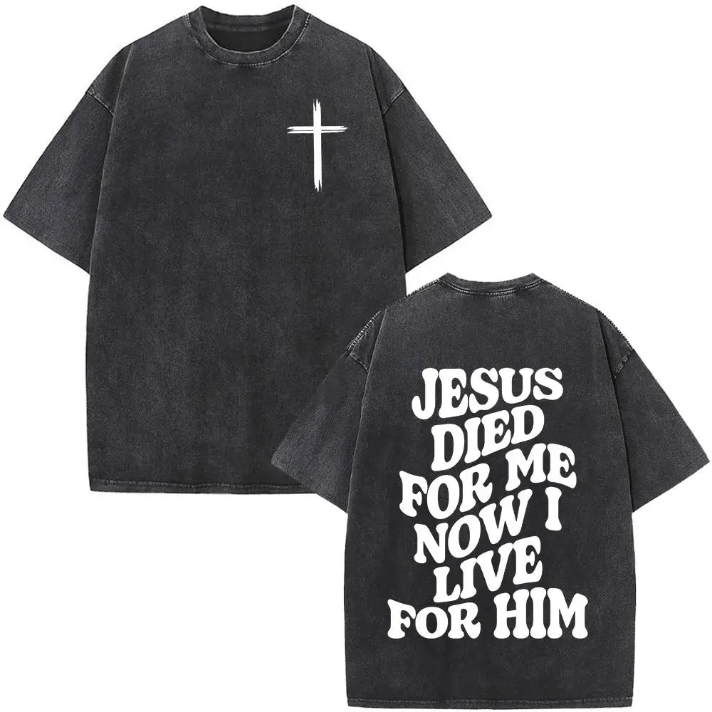Jesus Is King Christian Graphic Vintage Washed T Shirt Fashion Hip Hop Short Sleeve T-shirts Men Women Cotton Casual T-shirt Top