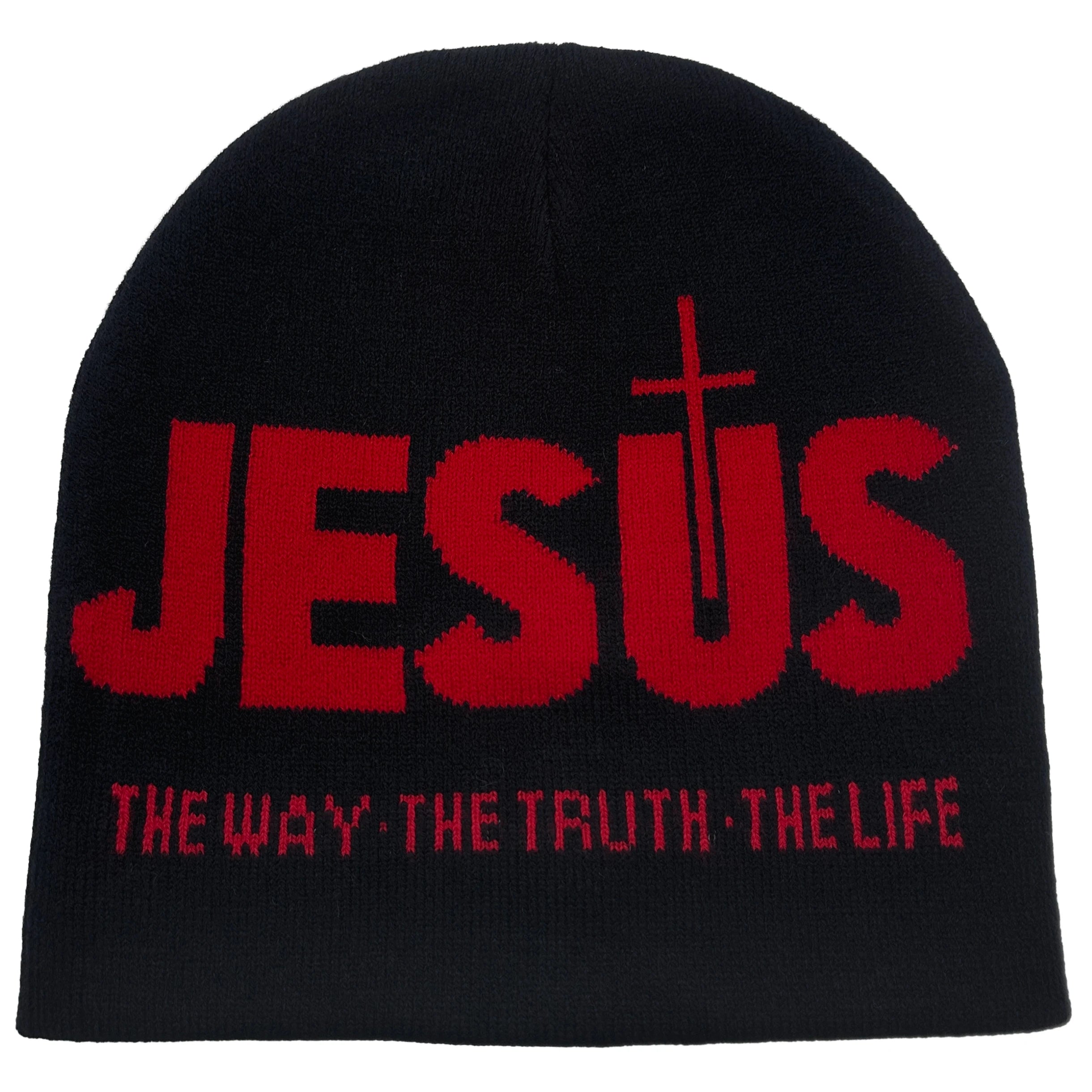 Jacquard Alphabet JESUS  Knit Hat Autumn/Winter Outdoor Thermal Hat Unisex Pullover Hat