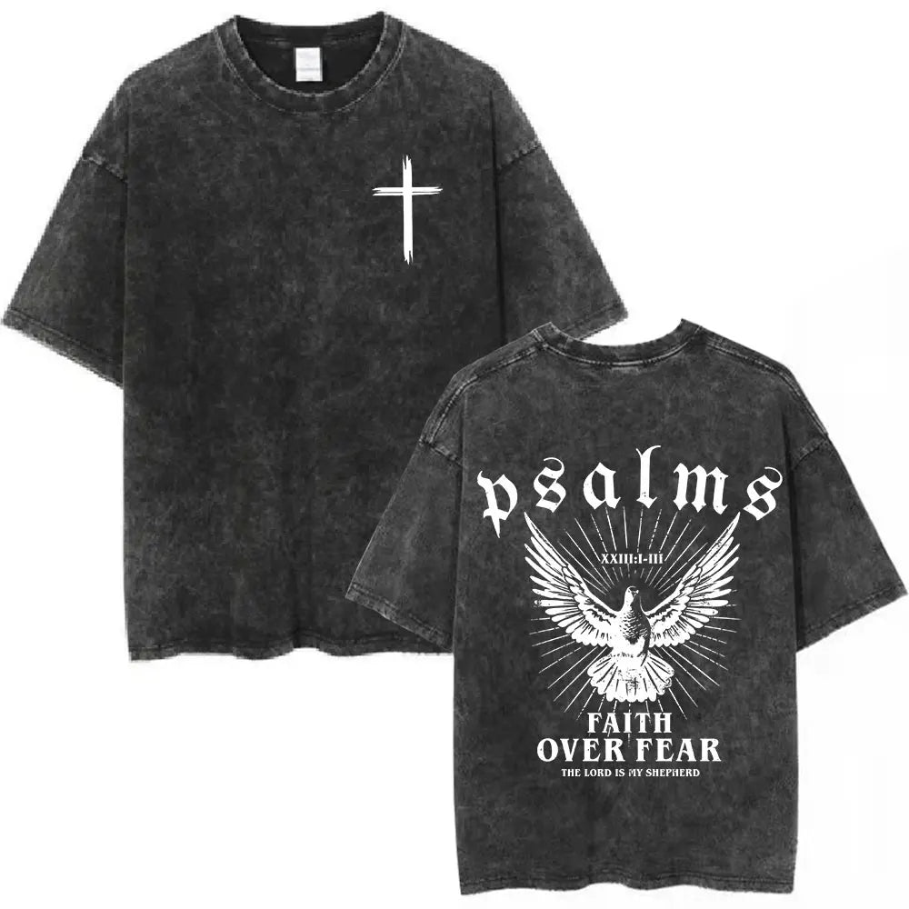 Salvation Jesus Paid It All Vintage Washed T Shirts Christian Bible Verse T-shirt Mens Women Fashion Oversized Cotton T-shirts