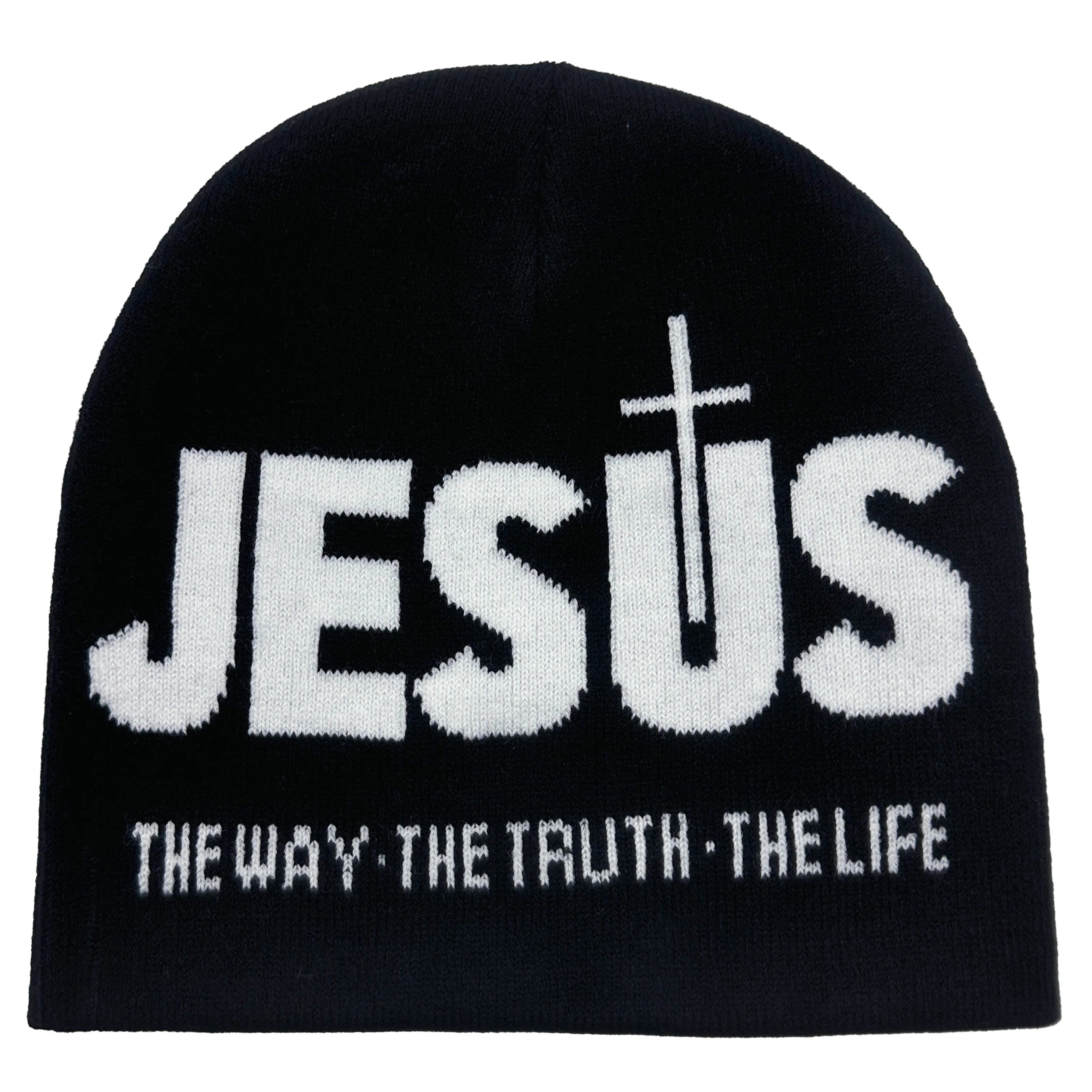 Jacquard Alphabet JESUS  Knit Hat Autumn/Winter Outdoor Thermal Hat Unisex Pullover Hat